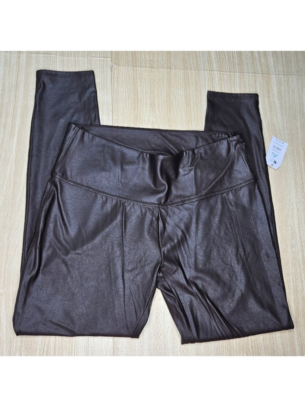 Time & Tru Womens New Brown Faux Leather Leggings XL